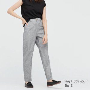 Uniqlo cotton linen taper pants gray M